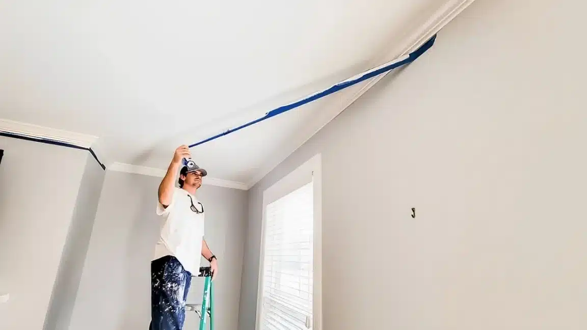 Tape off edges, trim to prep before interior painting HD